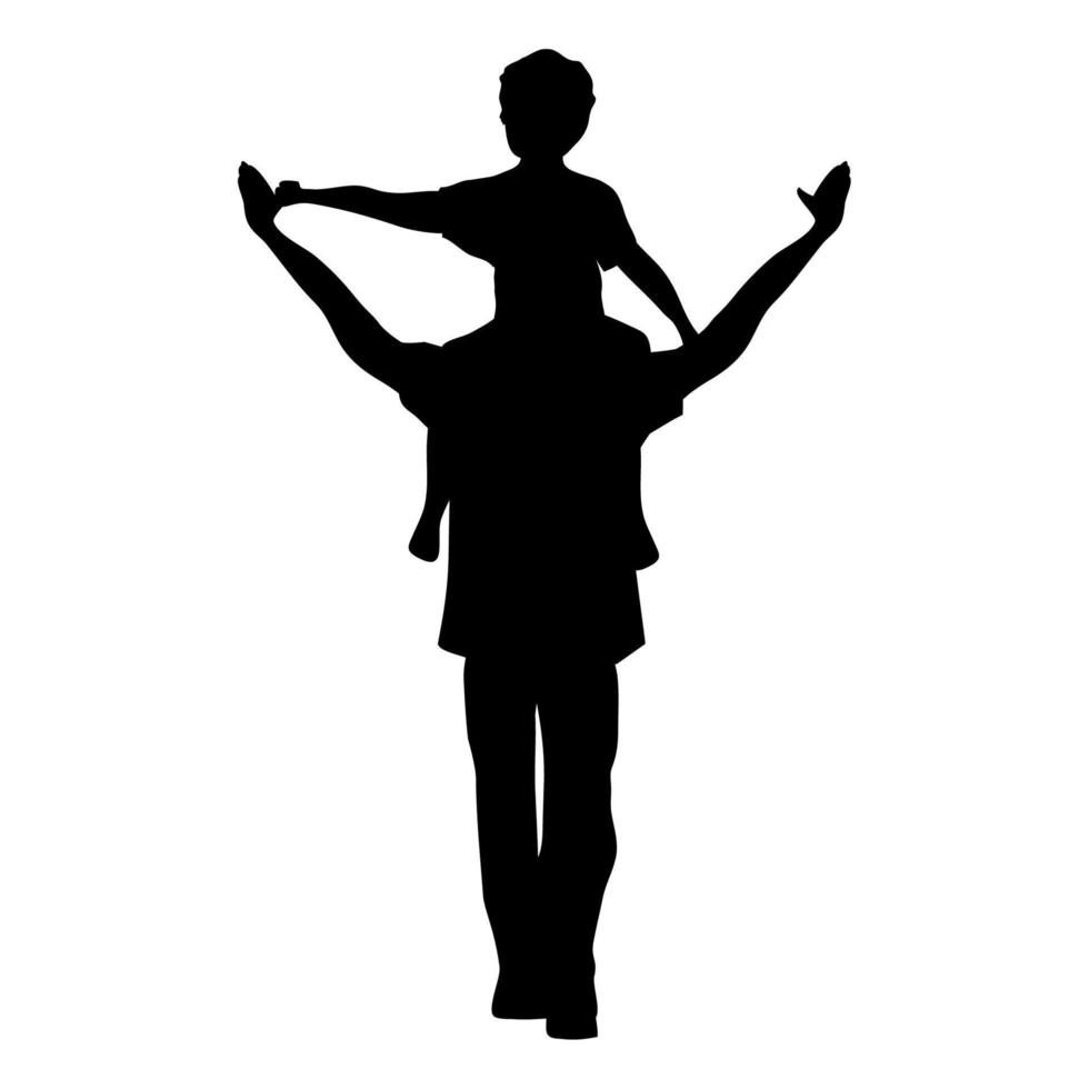 father carring son vector