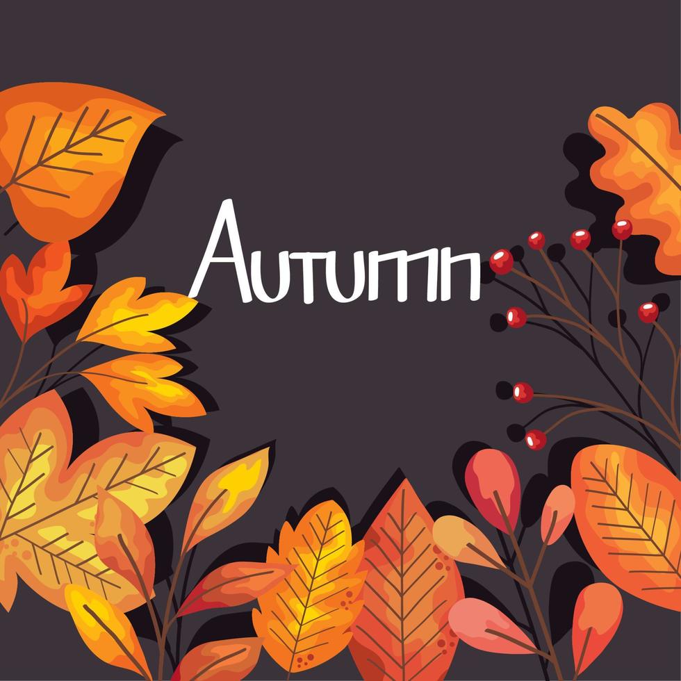 autumn season lettering vector