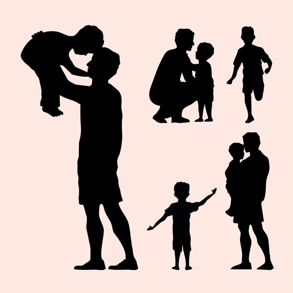 three fathers silhouettes vector