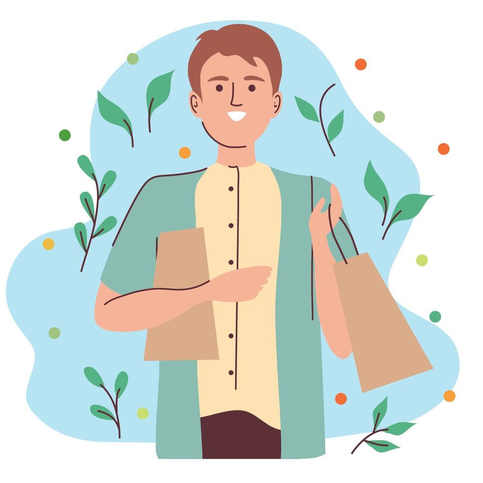 ecology lifestyle man vector