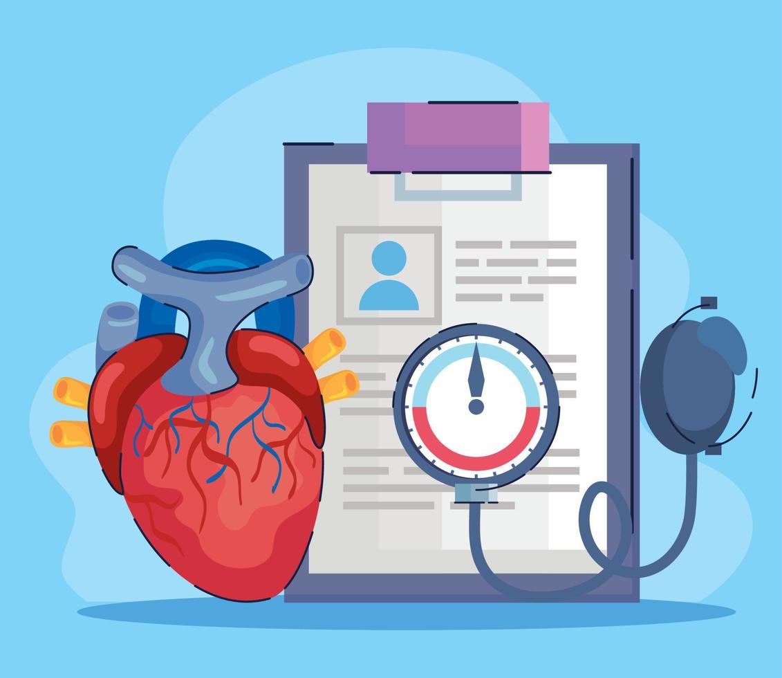 three hypertension disease icons vector