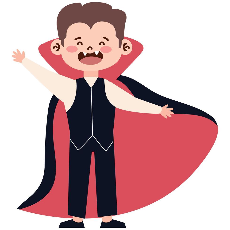 boy with dracula disguise vector