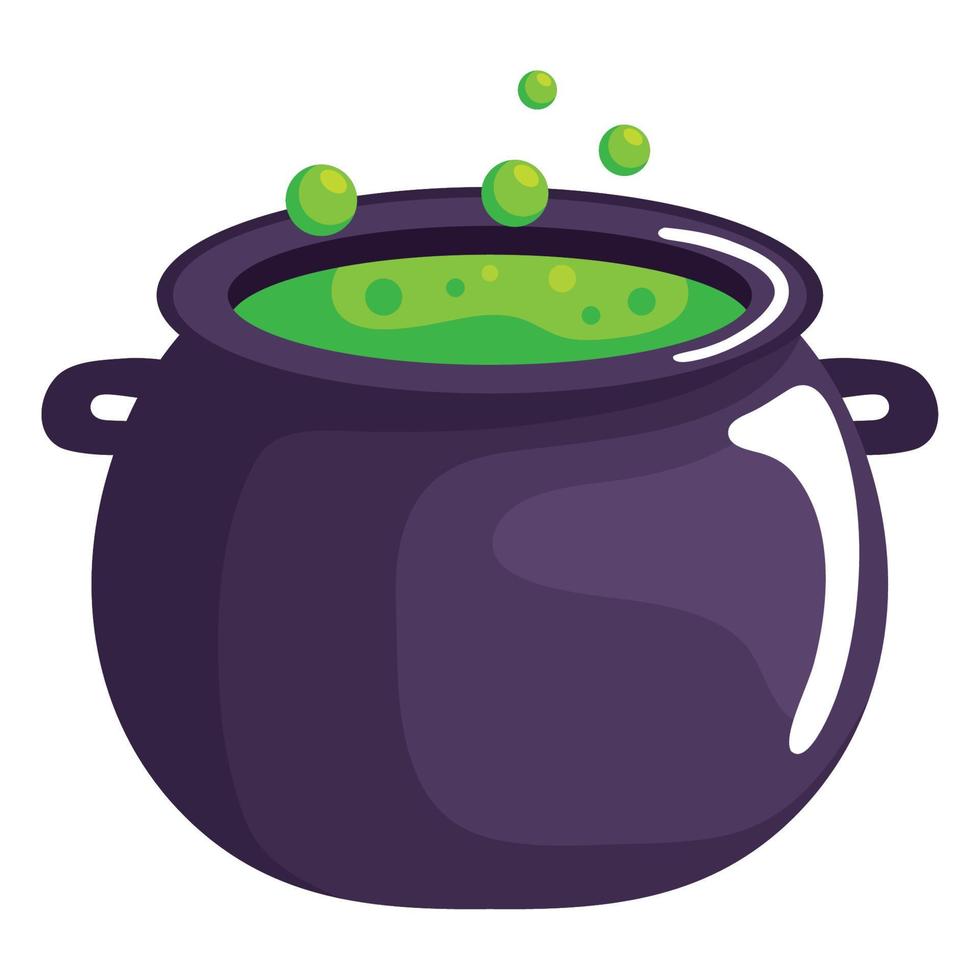 halloween cauldron pot witch vector