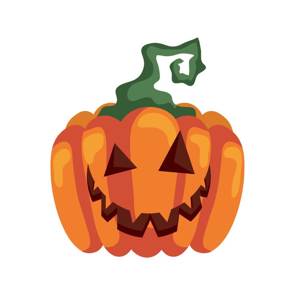 calabaza cómica de halloween sonriendo vector