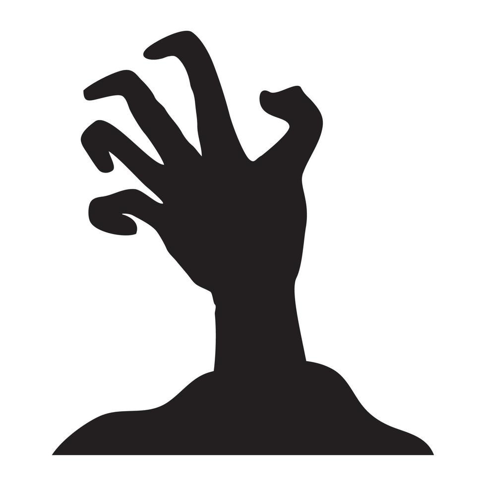 zombie hand silhouette vector