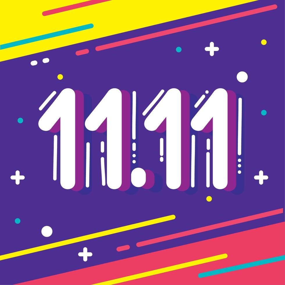 11 11 singles day lettering vector
