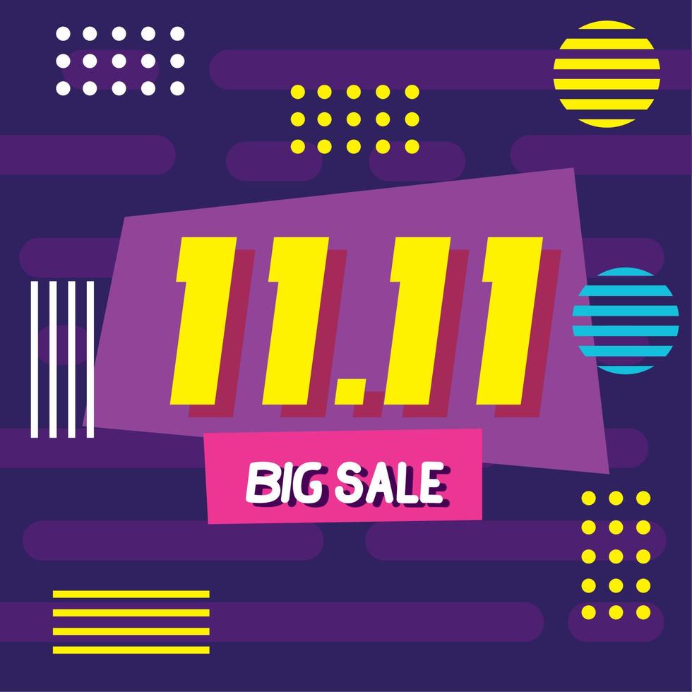 11 11 big sale purple vector