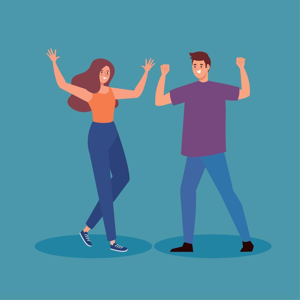 young couple celebrating vector