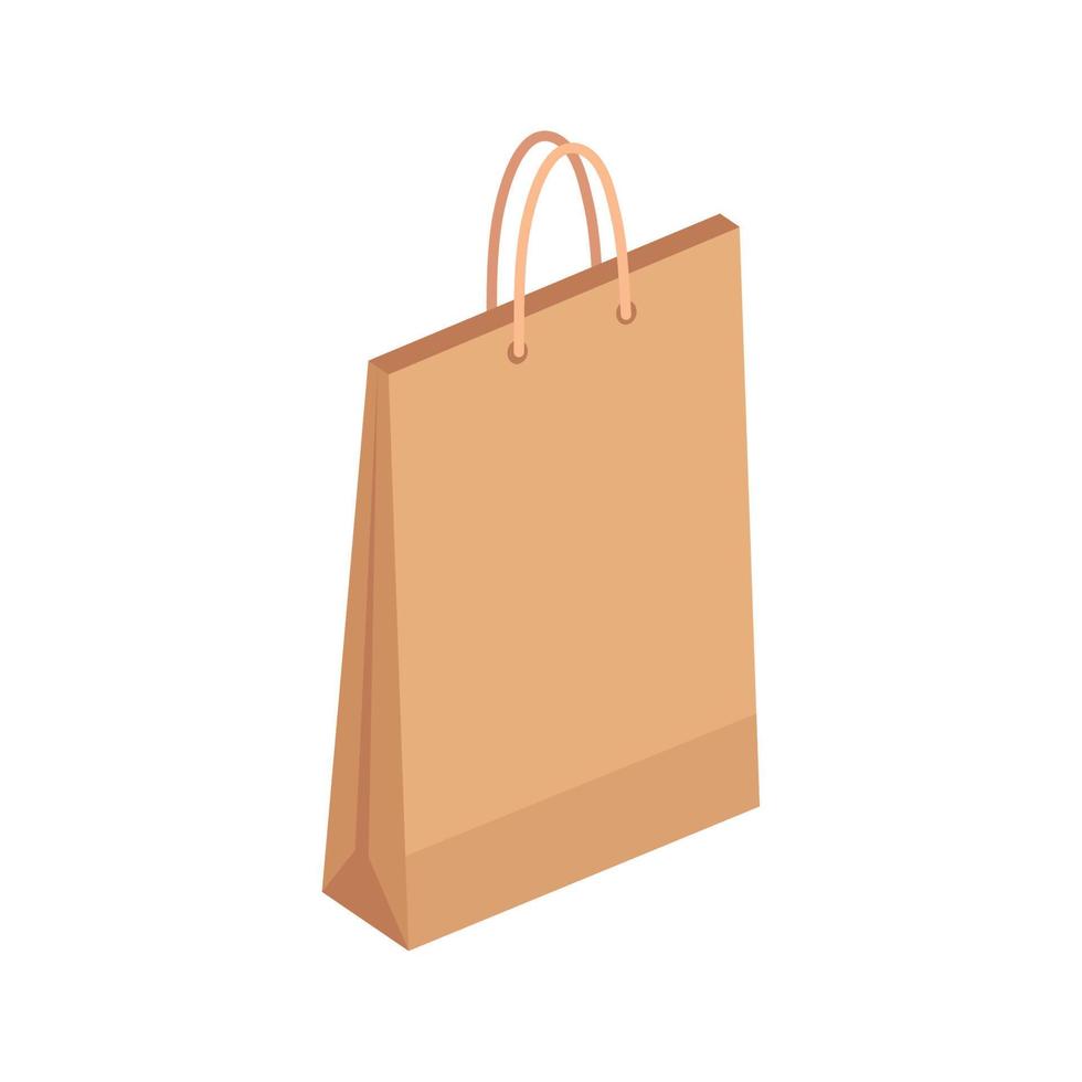 shopping bag handle takeaway vector