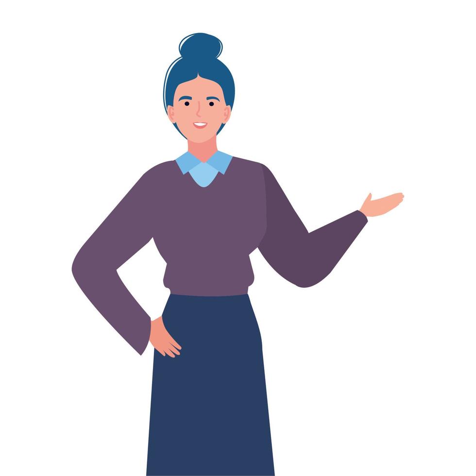 young teacher woman teaching vector