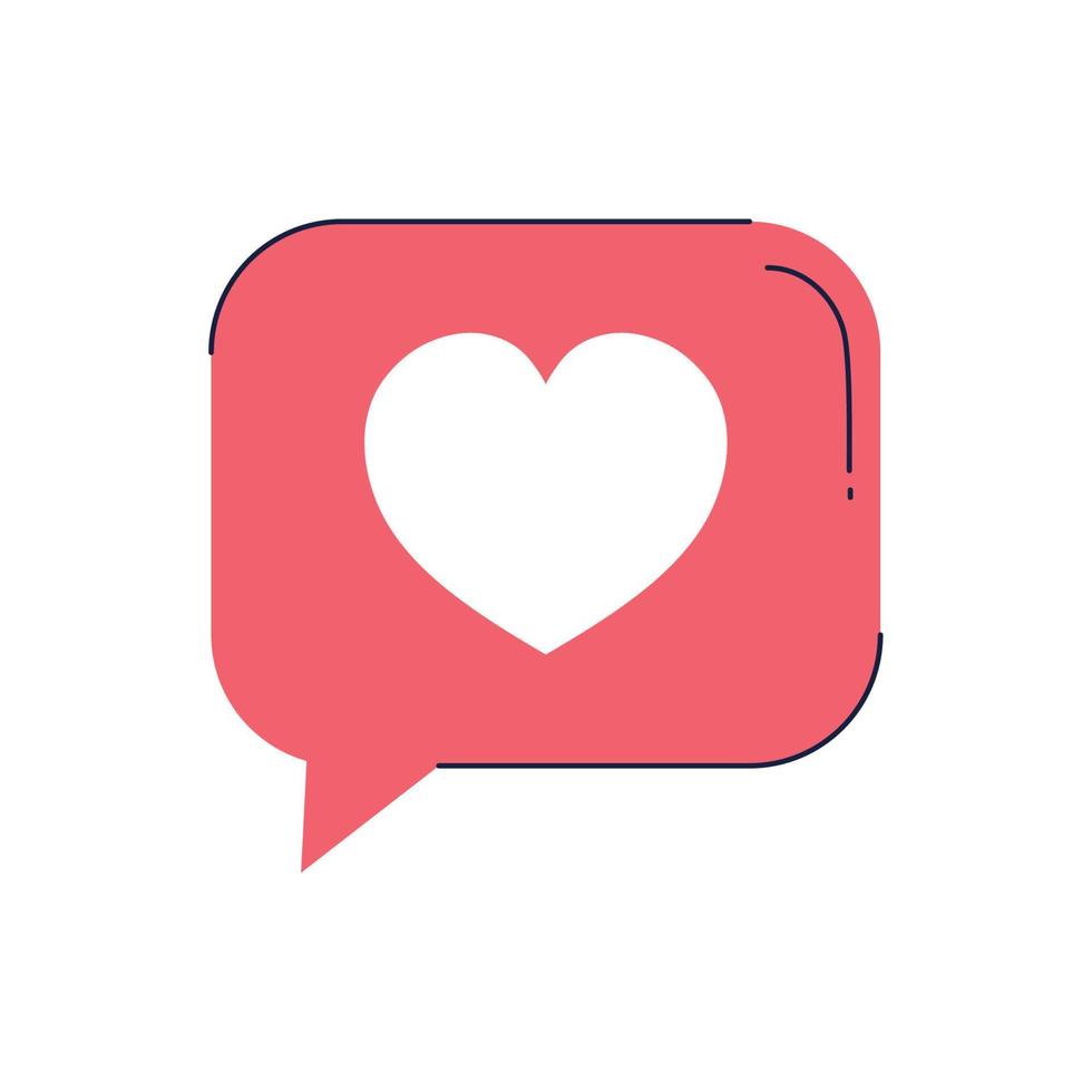 speech bubble with heart vector