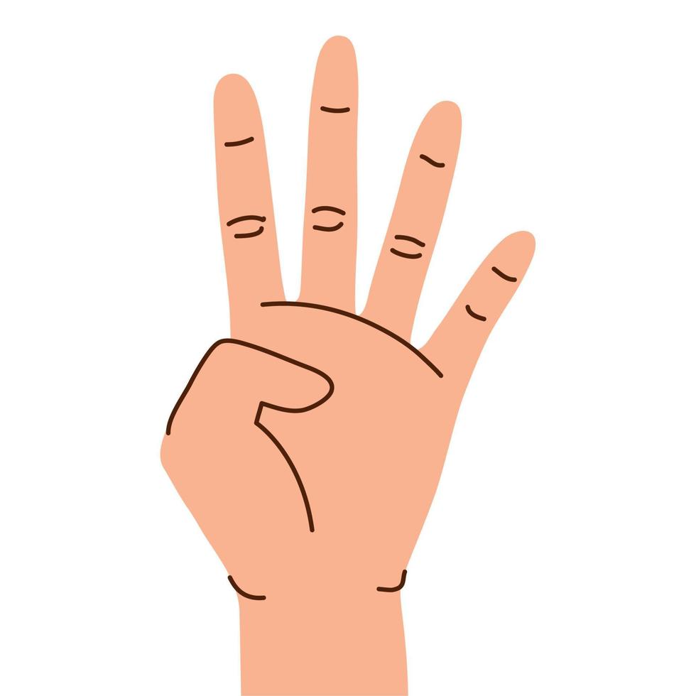 four hand human gesture vector