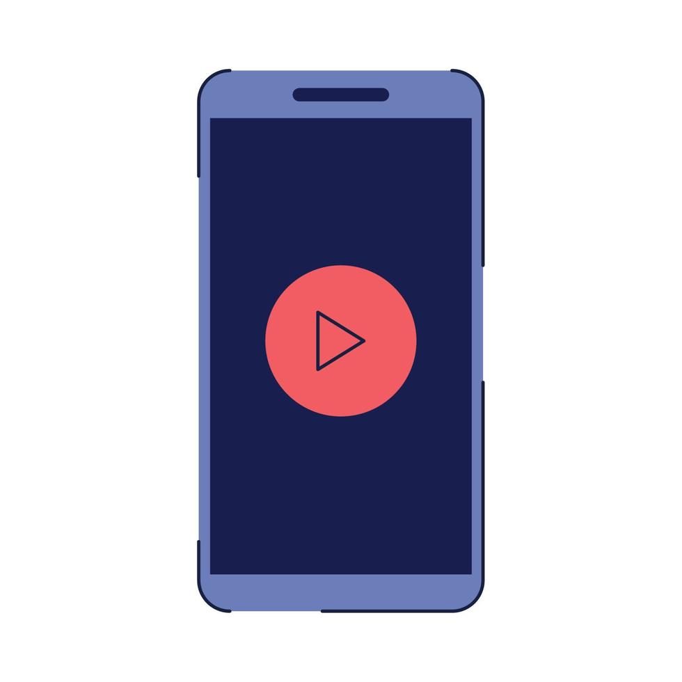 smartphone with play button vector
