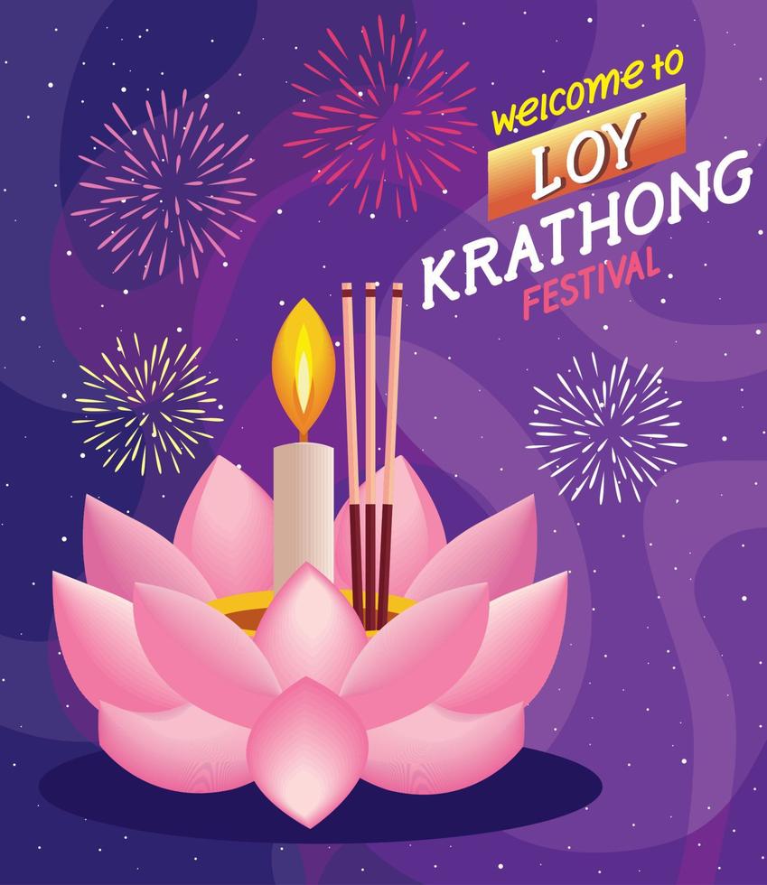 letras del festival loy krathong vector