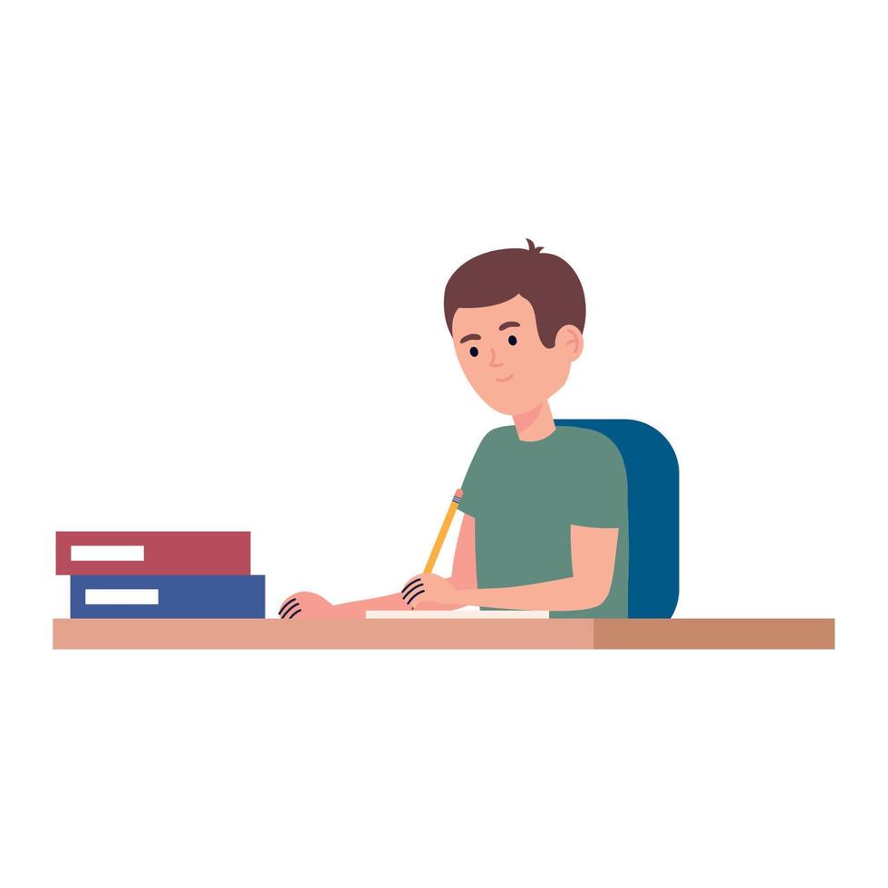 estudent boy with books vector