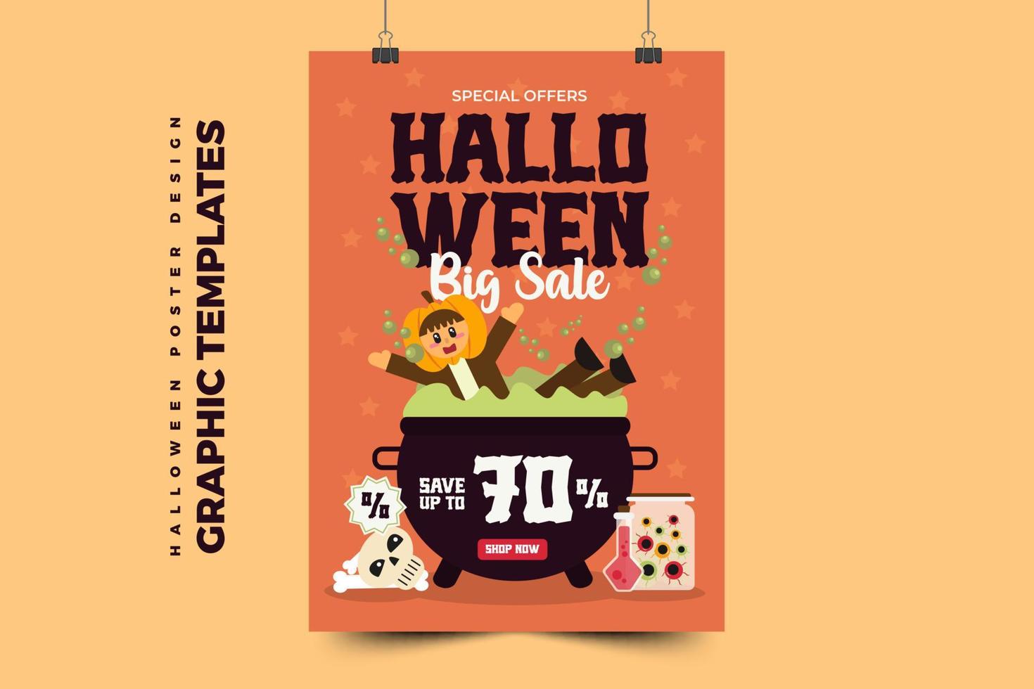 Halloween graphic design simple and elegant template that is easy to customize vector