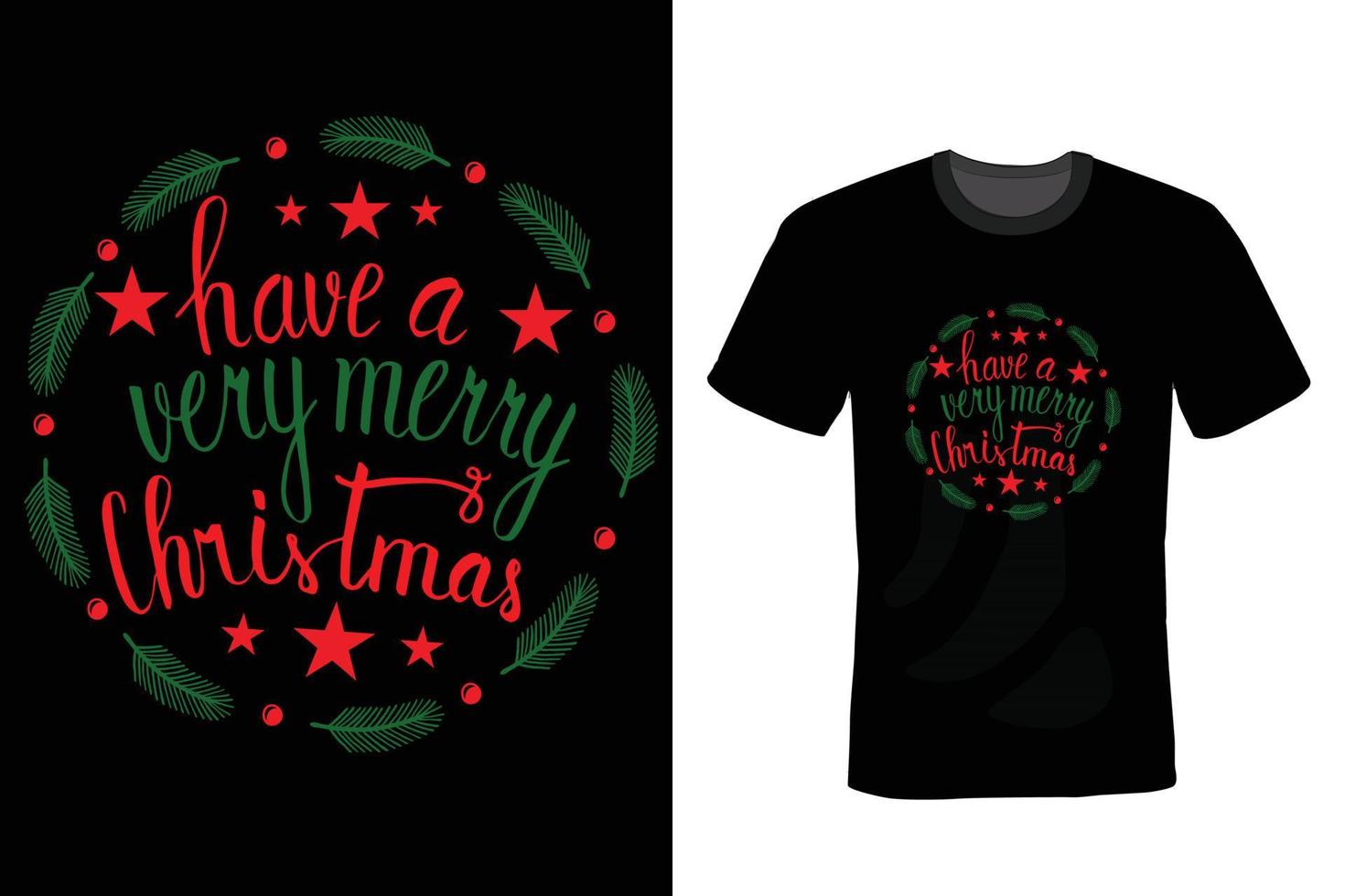 Christmas Day T-shirt Design template vector