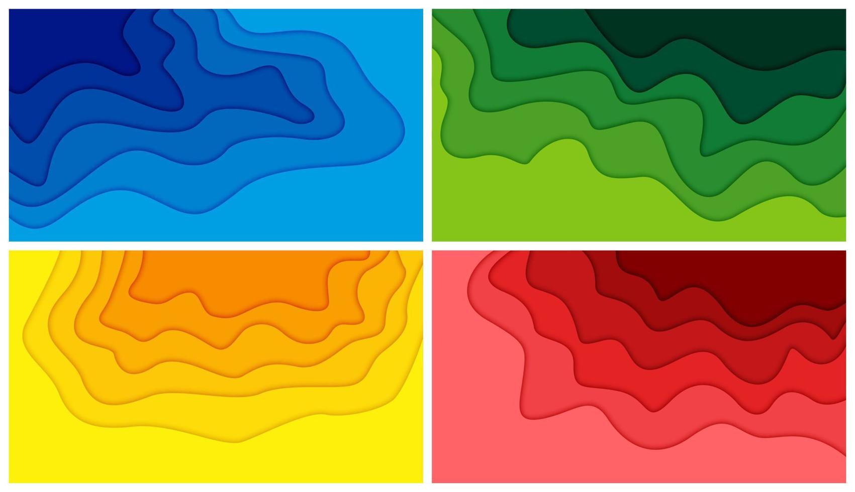 conjunto de formas de corte de papel y fondo abstracto 3d, ilustración vectorial vector