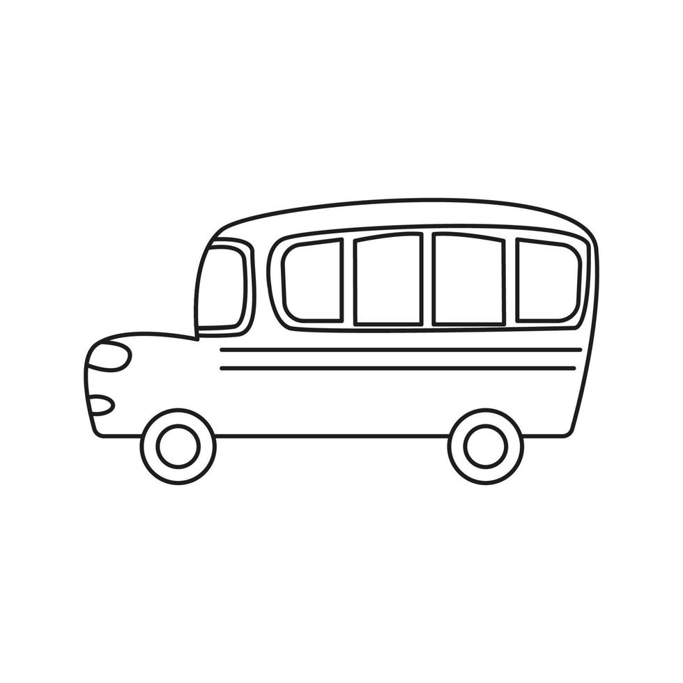 Black and white school bus-01 vector