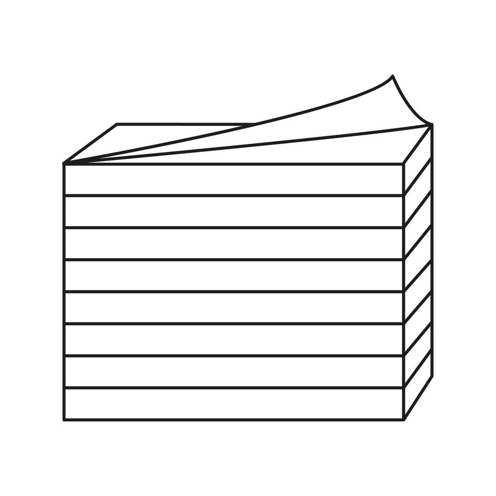 Black and white stack of paper for writing-01 vector