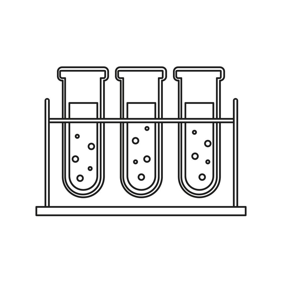 tubos de ensayo en blanco y negro-01 vector