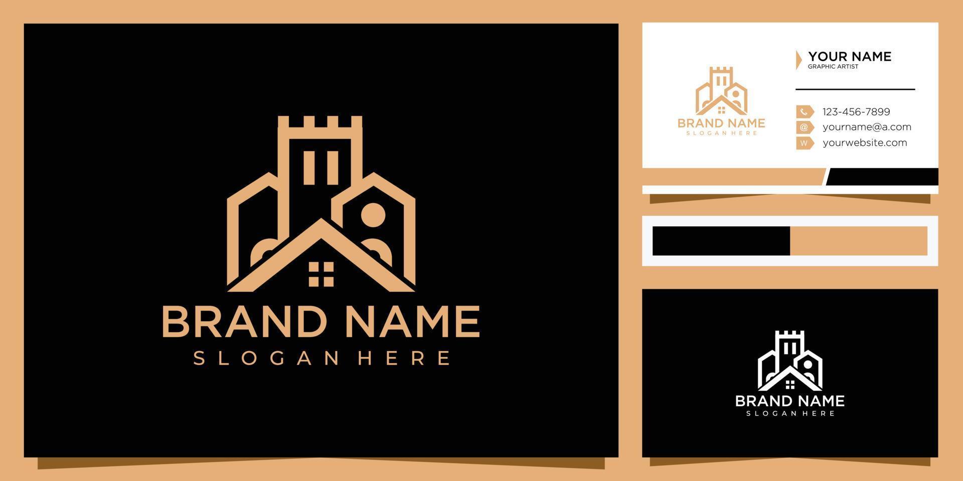 Castle real estate logo design inspiration vector