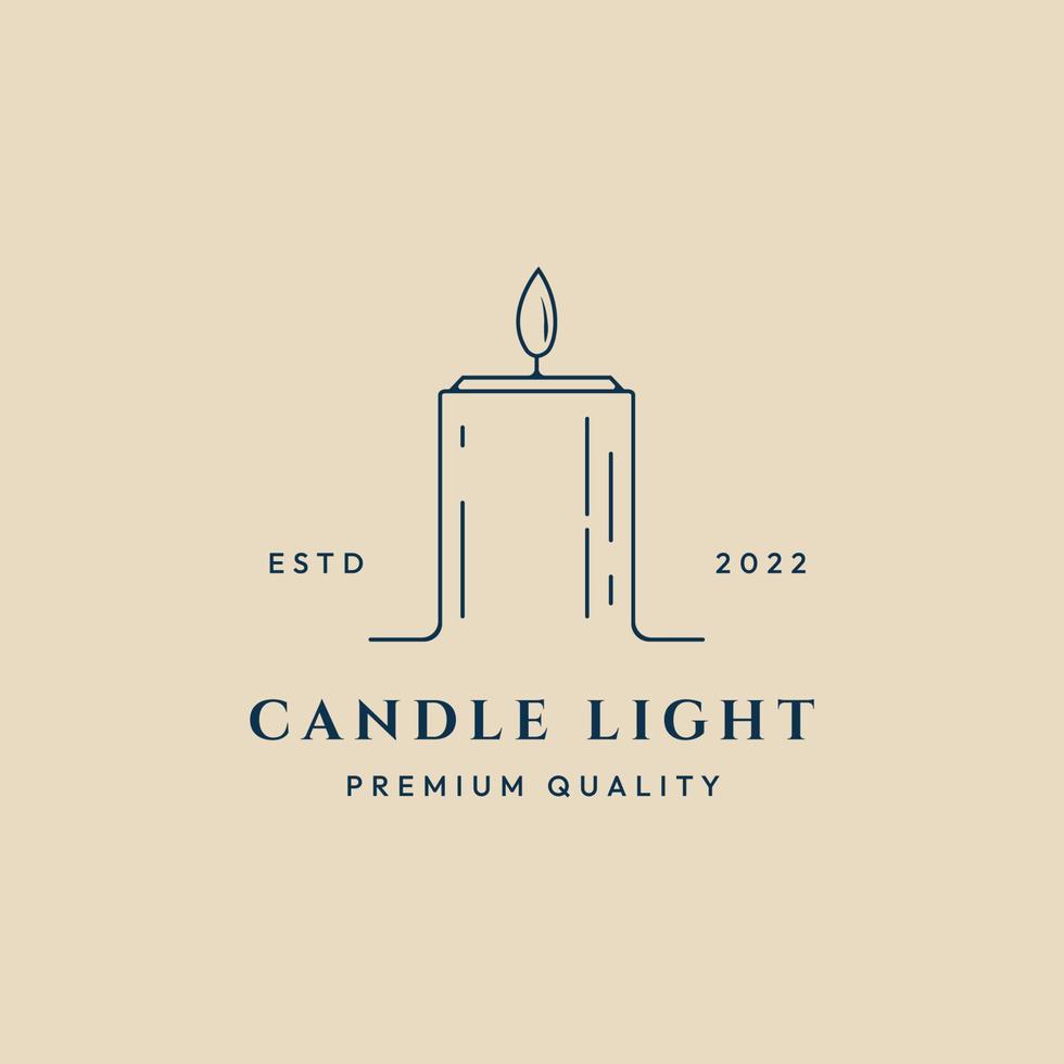 candle light line art logo, icon and symbol,   vector illustration design