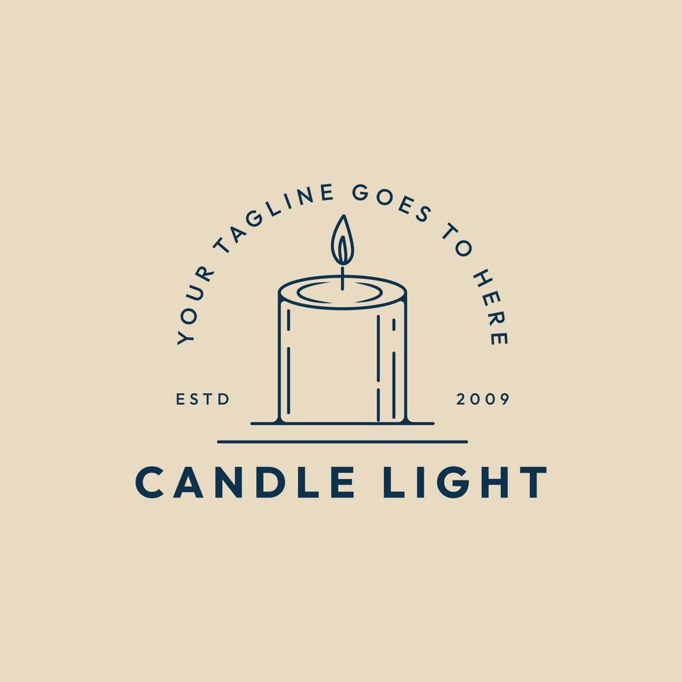 candle light line art logo, icon and symbol,   vector illustration design