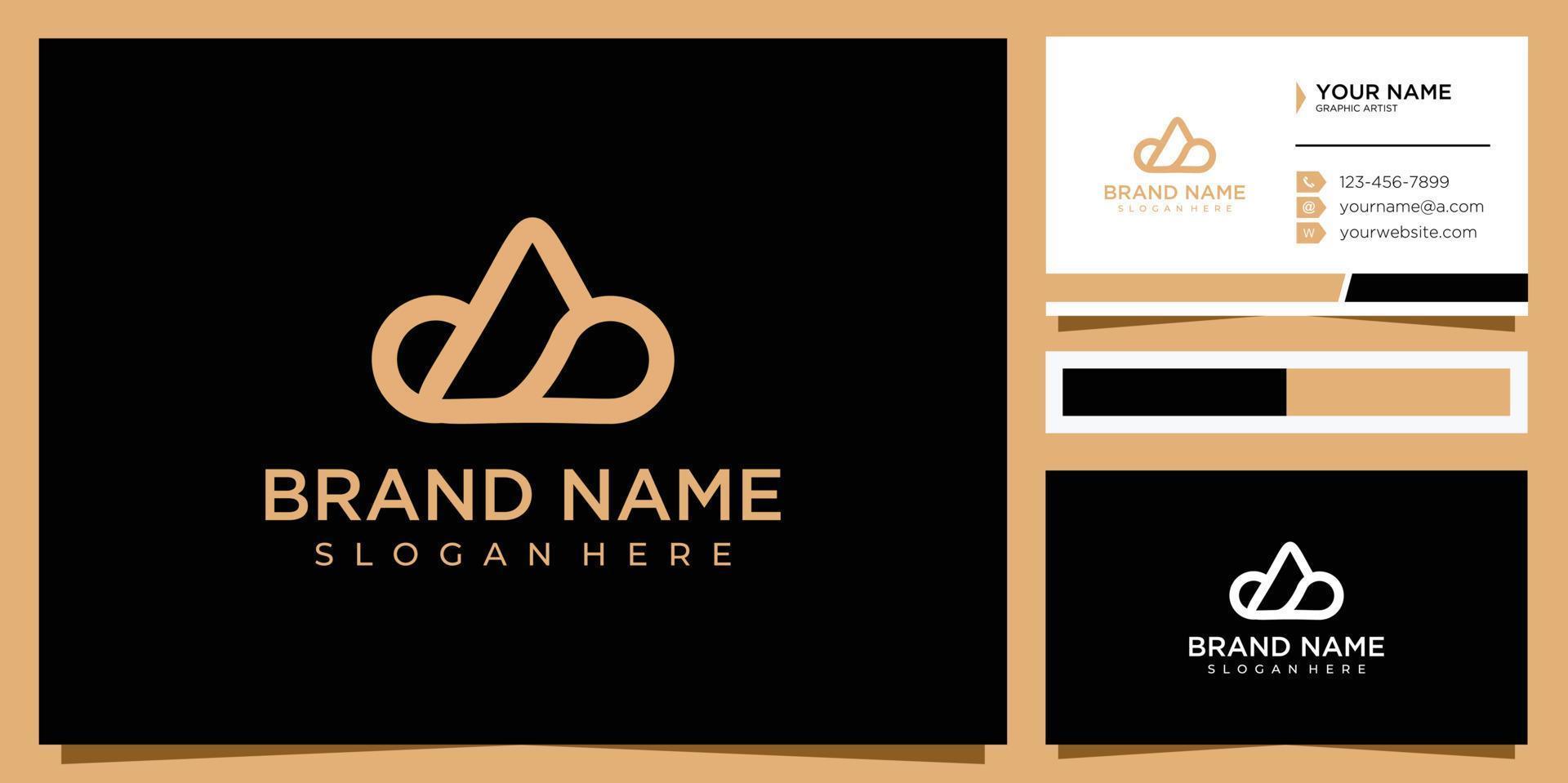Cloud letter A logo design concept with business card vector