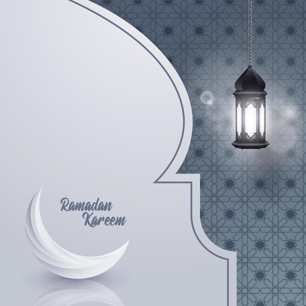 Ramadan kareem greeting card template islamic with geomteric pattern. vector illustration