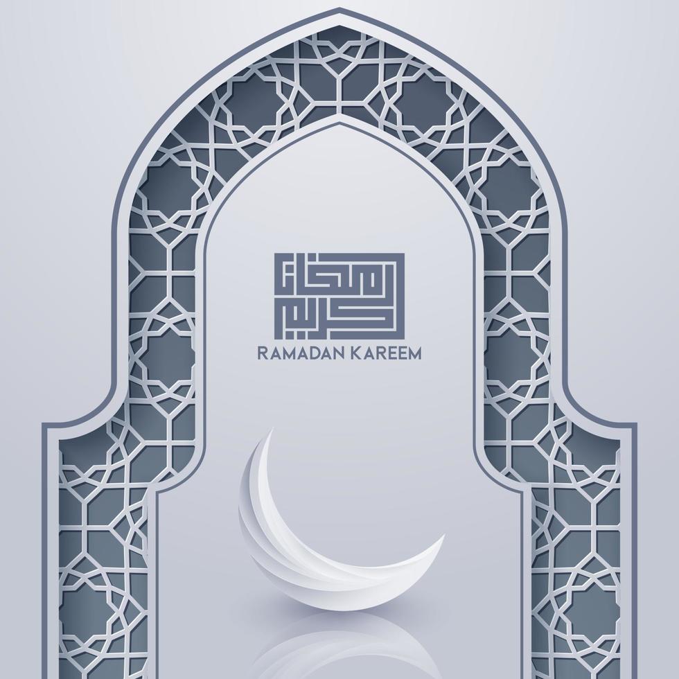 Ramadan kareem greeting card template islamic with geomteric pattern. vector illustration