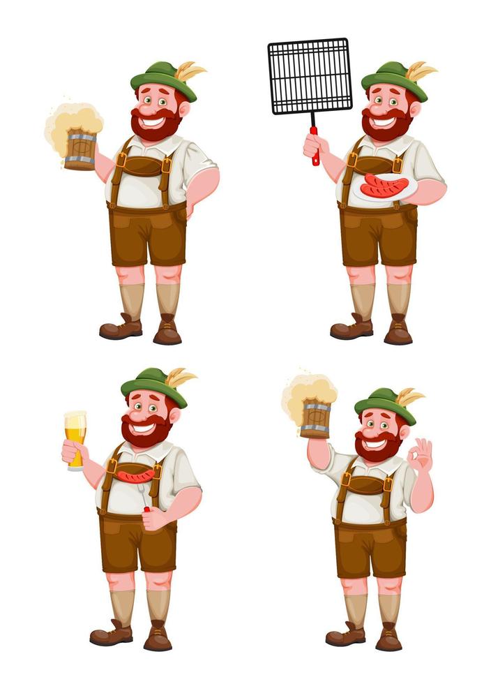 hombre con ropa bávara. festival de la cerveza oktoberfest vector