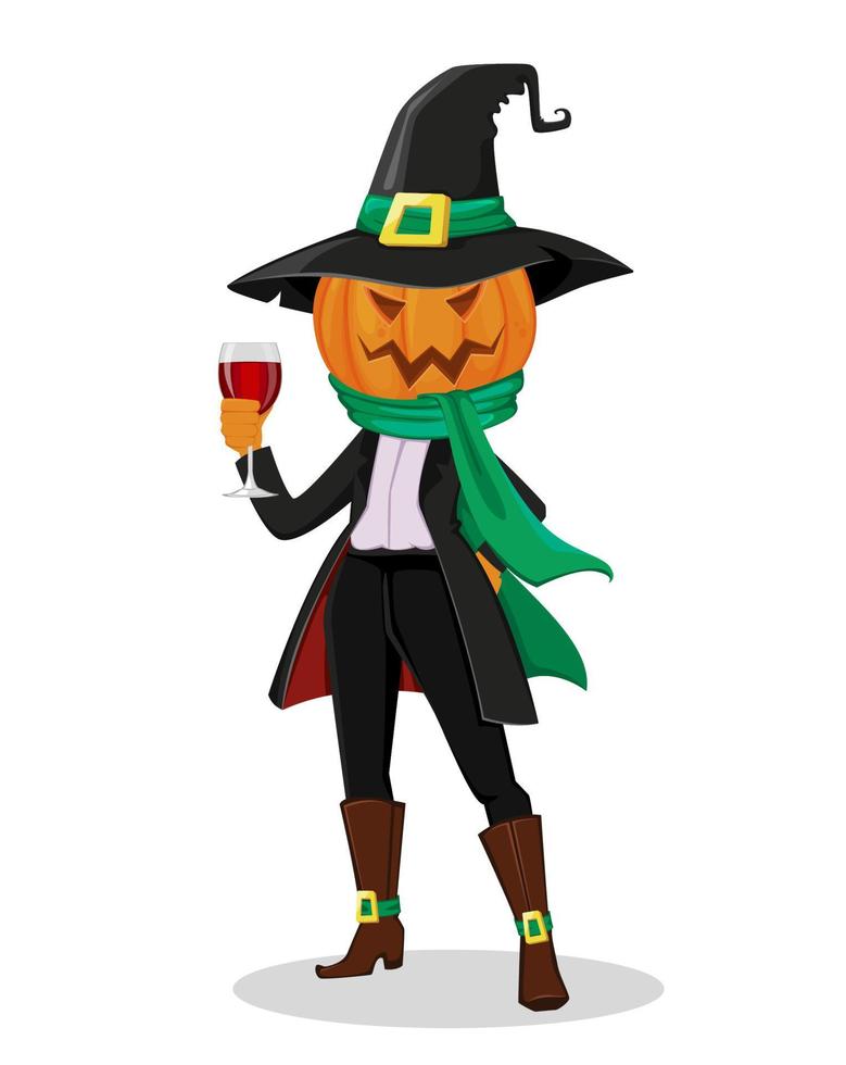 Jack O' Lantern with pumpkin instead of head vector