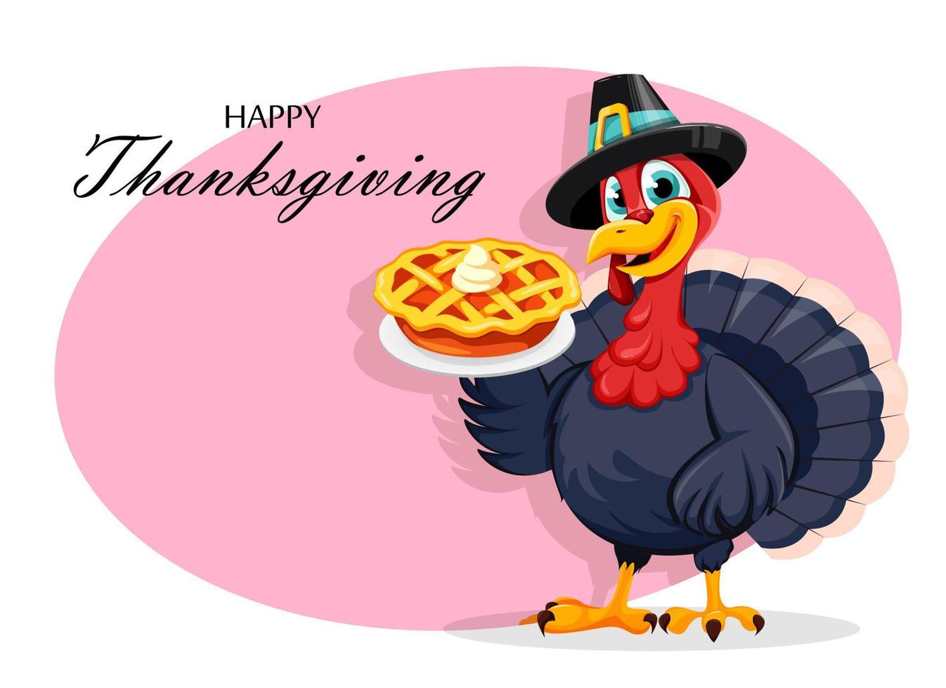 Happy Thanksgiving Day. Funny Turkey bird vector