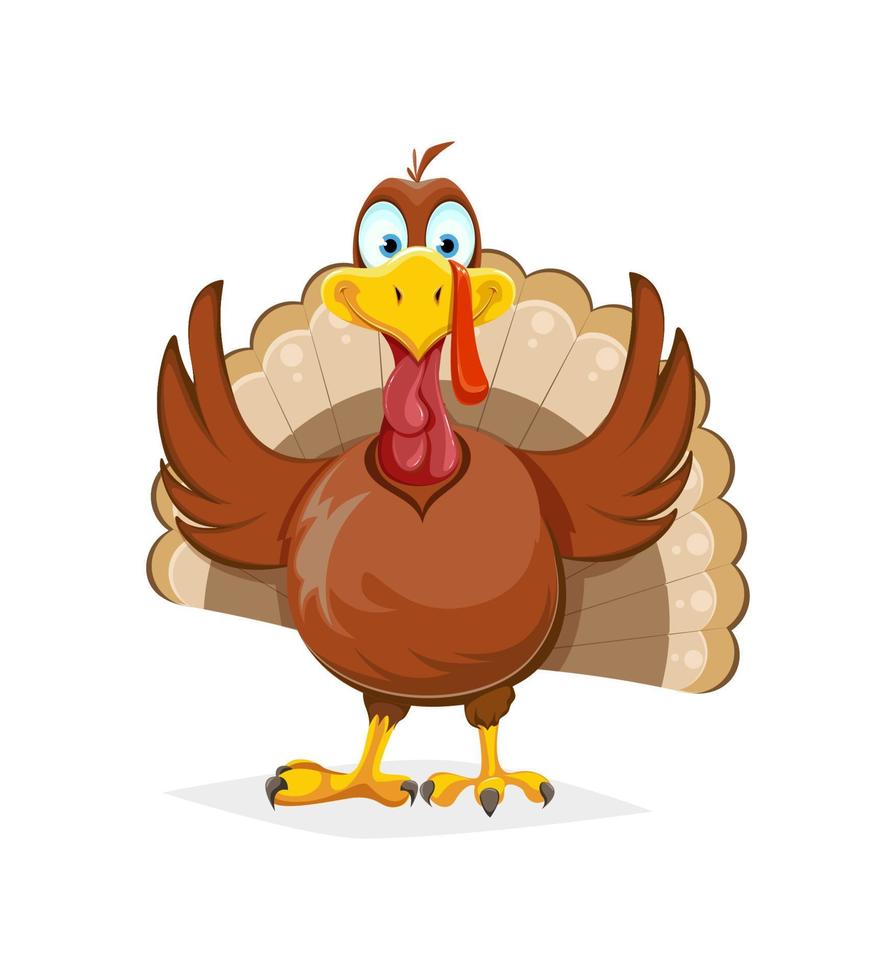 Happy Thanksgiving Day. Funny Turkey bird vector