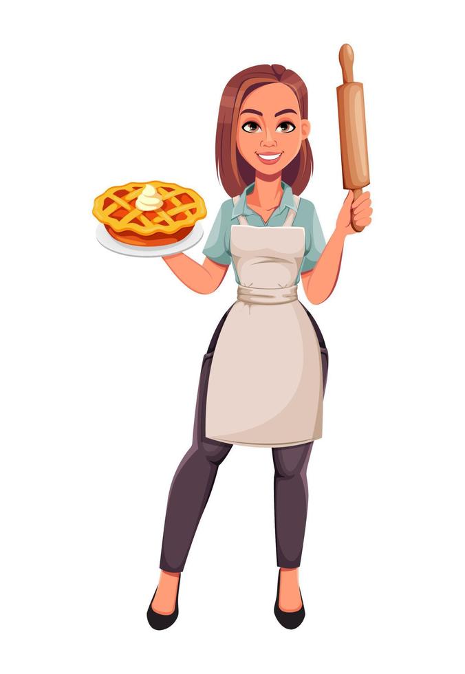 Housewife concept, young pretty stylish woman 12581960 Vector Art at ...