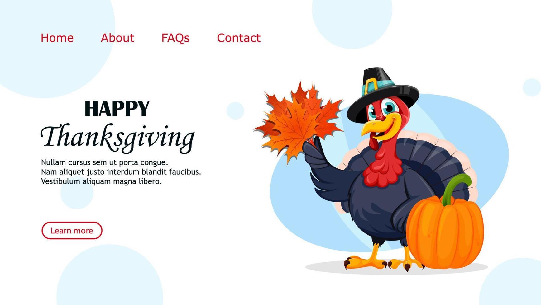 Happy Thanksgiving Day. Funny Turkey bird vector