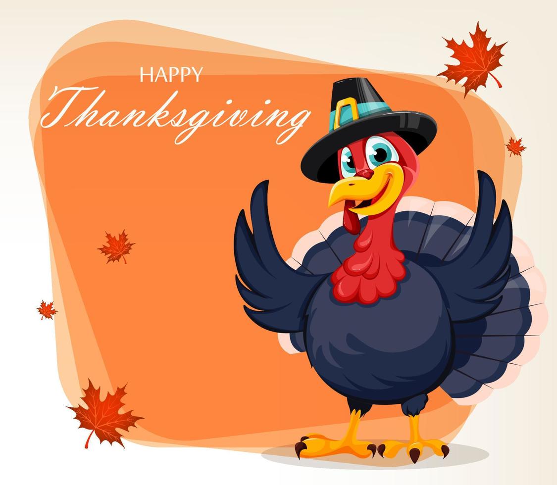 Happy Thanksgiving Day. Funny Turkey bird vector