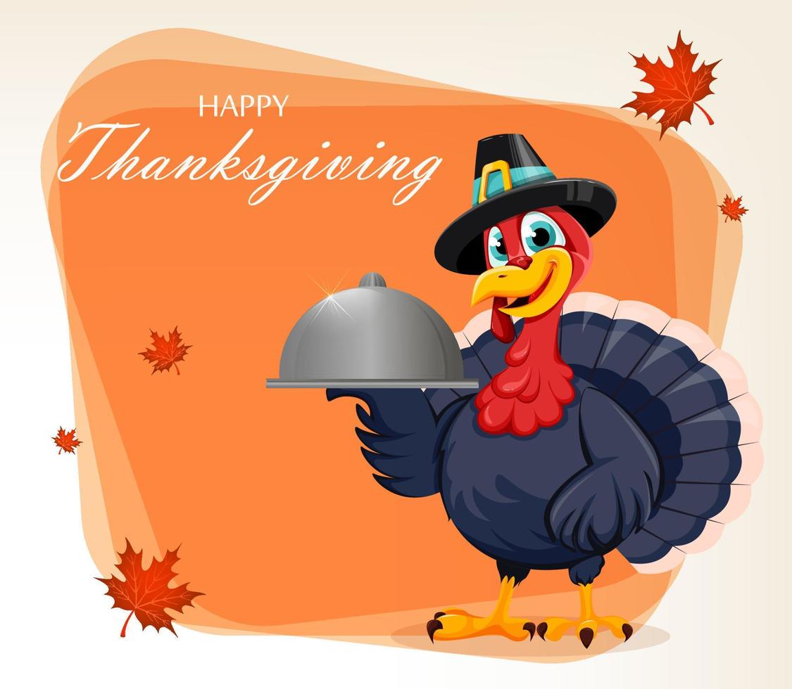 Happy Thanksgiving Day. Funny Turkey bird vector