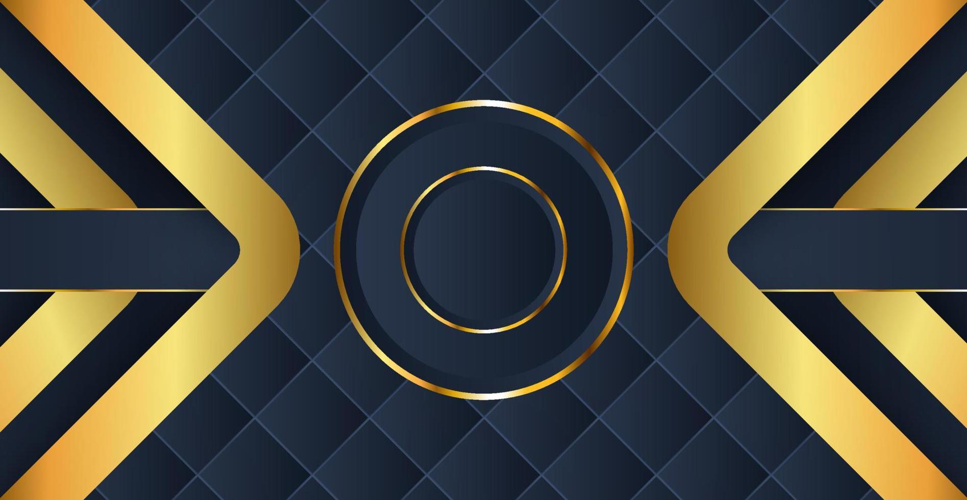 Luxurious blue and gold background. Geometric background of golden geometric shapes. vector