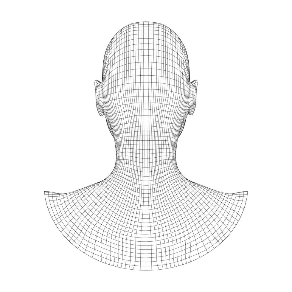 Ai digital brain. Artificial intelligence concept. Human head in robot digital computer interpretation.head concept. vector