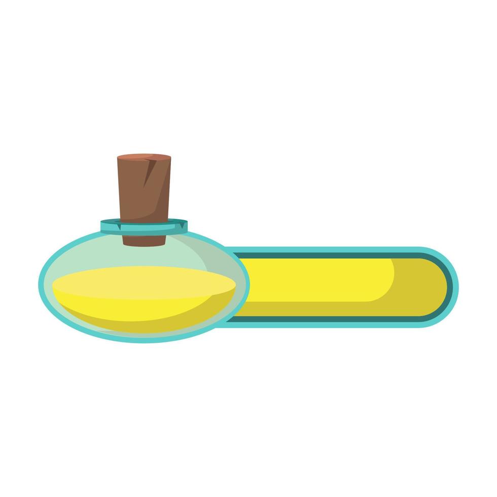 icono de juego de botella con veneno o elixir e indicador de estado. elemento de barra gui para diseño de juegos y líquido mágico en botella de vidrio. ilustración vectorial para videojuegos móviles vector