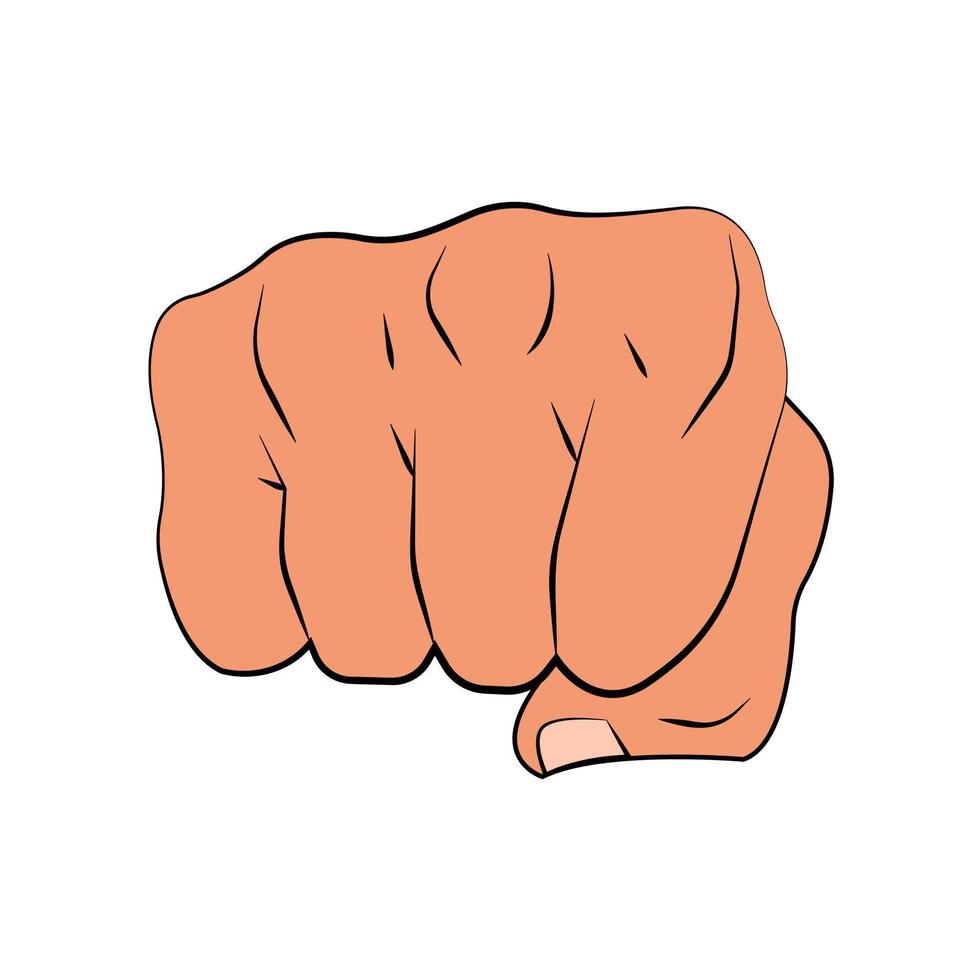 Fist, male hand, punch vector