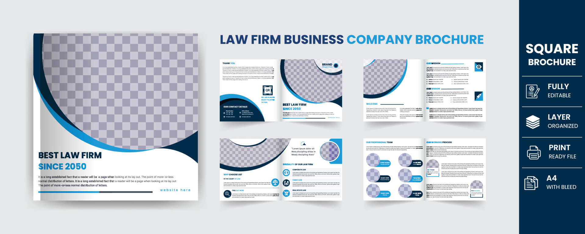law Firm service business brochure and law consultation annual report, cover Page template ...