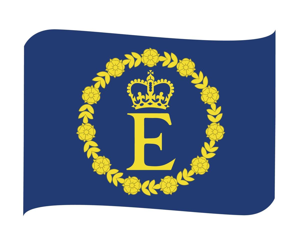 cinta de bandera personal de la reina elizabeth británico reino unido emblema nacional europa icono vector ilustración abstracto elemento de diseño