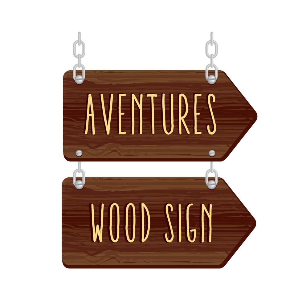 aventuras de señales de madera vector