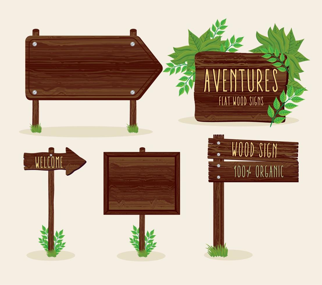 wood five signals vector