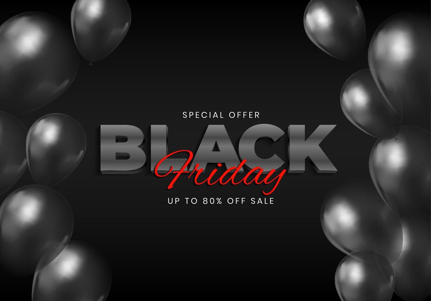 Black Friday Sale Invitation Card. Vector Illustration