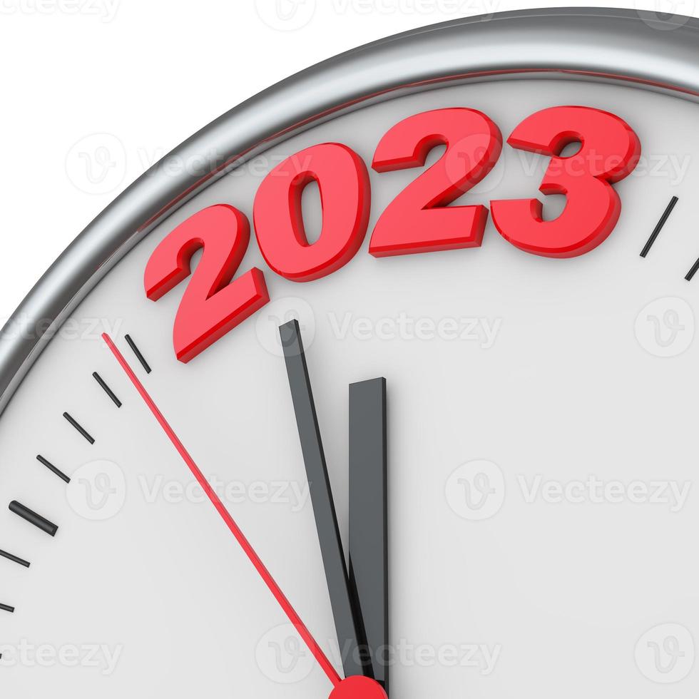 Round clock with date 2023 photo