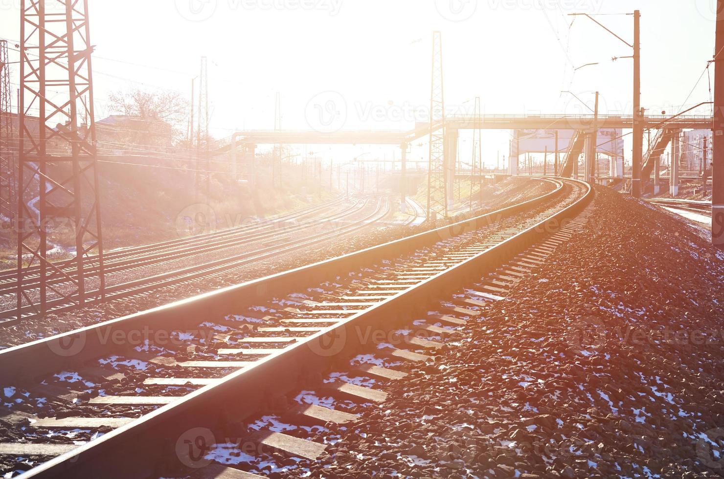 Winter railroad landscape photo